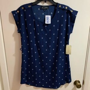 Cute polka dot pattern top w free belt
